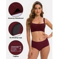 thumbnail image 5 of INNERSY Period Underwear for Women High Waisted Postpartum Maternity Briefs 3-Pack(M,Burgundy/Navy/Grey), 5 of 9