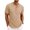 Khaki, variant on Men's Vertical Ribbed Henley T-Shirt Short Sleeve Button Placket Casual Textured Top