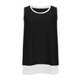 thumbnail image 6 of Xunlbb Tank Top for Women Summer Casual Patchwork Fake Two-piece Sleeveless Top T-shirt Round Neck Sleeveless Garment Sleeveless Tops for Women S-2XL, 6 of 6