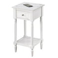 thumbnail image 3 of Pemberly Row One-Drawer Accent Table with Shelf in White Wood Finish, 3 of 8