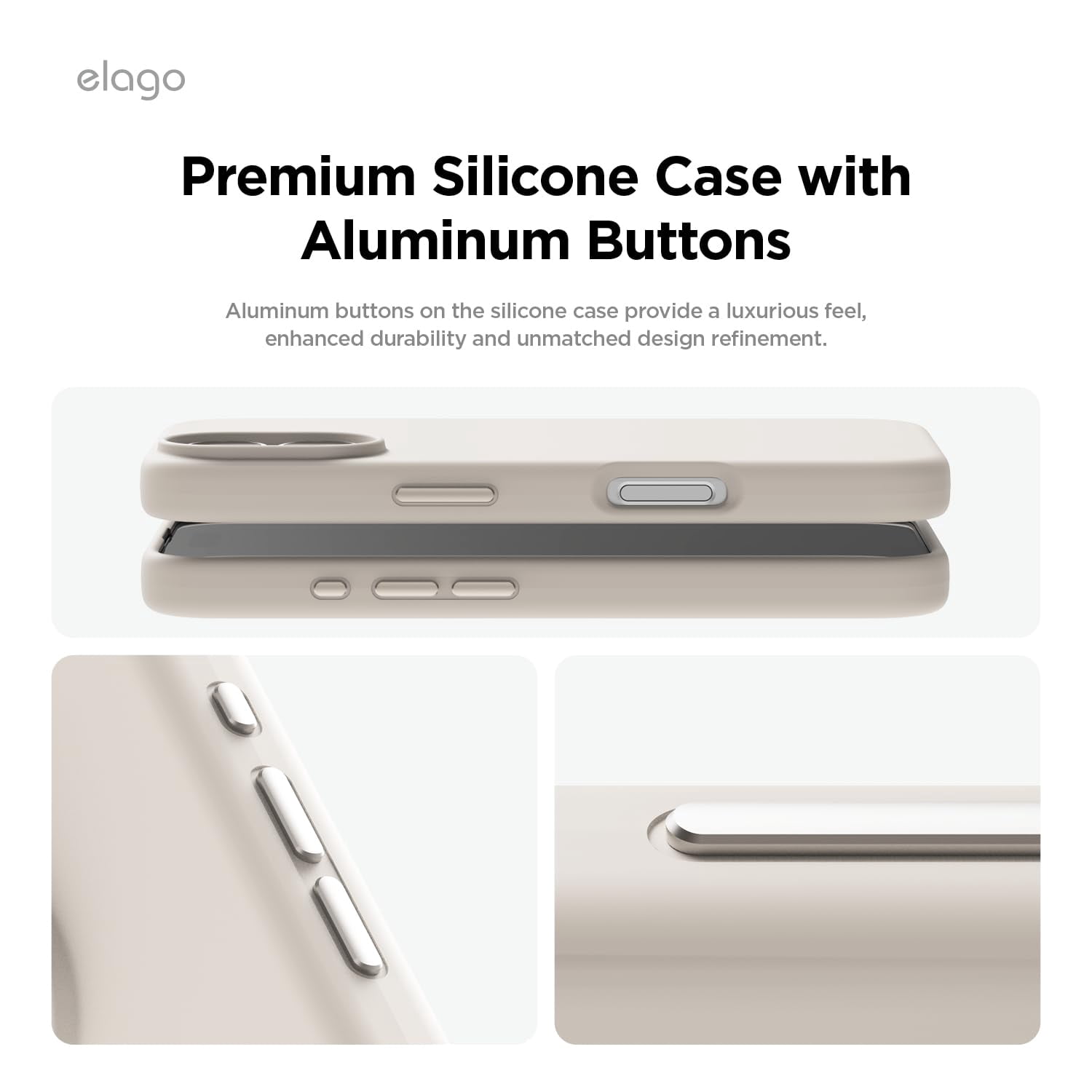 elago Magnetic Silicone Case Compatible with iPhone 16 Plus Case 6.7 Inch Compatible with All MagSafe Accessories - Built-in Magnets, Soft Grip Silicone, Shockproof [Stone]