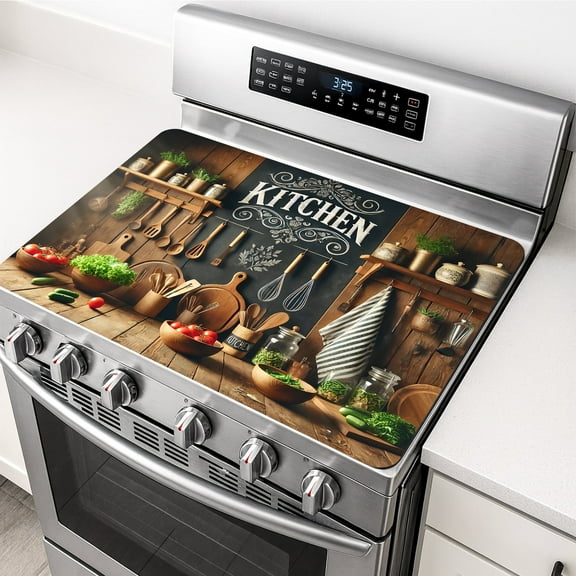 Kitchen Stove Cover, Non Slip Kitchen Mats for Floor, Kitchen Electric Stove Pad Washable 19.7x31.5inch, 1Pc