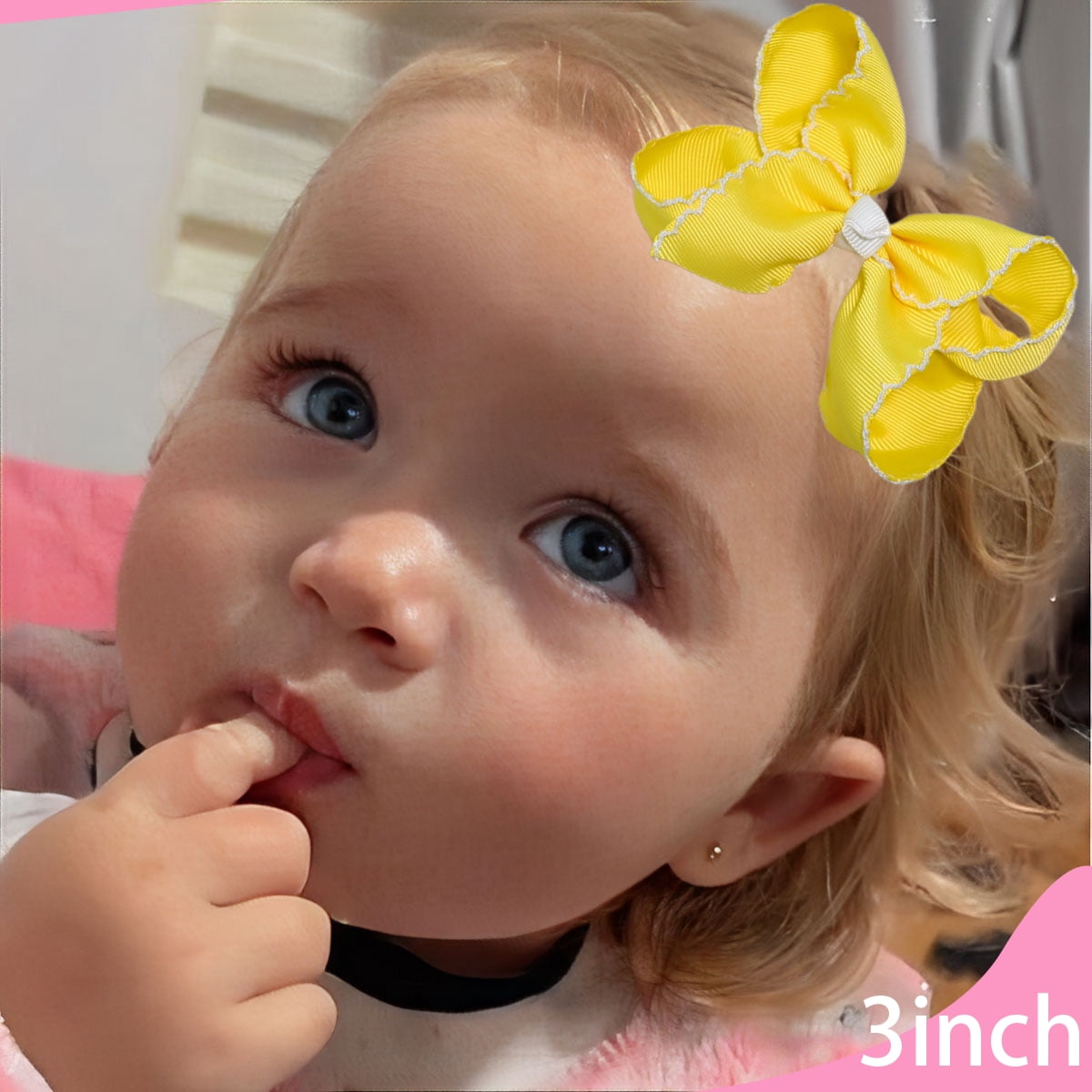 12 Pack 3 Inch Bow Hair Clips for Toddlers Girls, Satin Ribbon Hair Bows for Kids Daily Use Party Hairstyles
