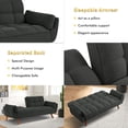 thumbnail image 7 of Mydepot Convertible Futon Sofa Bed, Adjustable Couch Sleeper Modern Fabric Recliner Reversible Loveseat Folding Daybed Guest Bed, Armrests, Dark Gray, 7 of 7