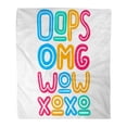 thumbnail image 1 of ASHLEIGH Flannel Throw Blanket Funny Oops OMG Wow XOXO on Amazing Balloon Bubble Soft for Bed Sofa and Couch 50x60 Inches, 1 of 1
