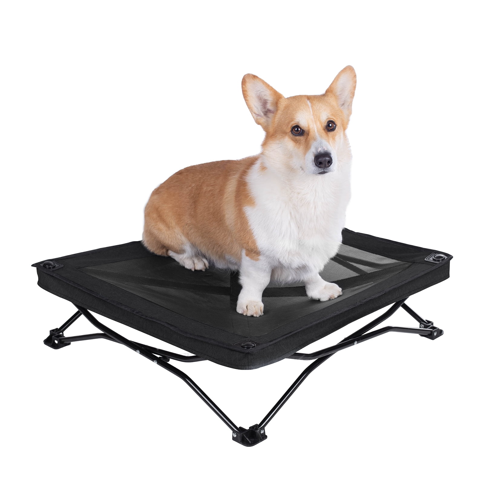 Waterproof Black Elevated Cat Dog Pet Bed Portable Outdoor Raised Camping Basket