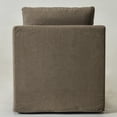 thumbnail image 6 of Brown Slipcovered Swivel Barrel Accent Chair with Removable Cushions, Modern Upholstered Armchair, 6 of 15