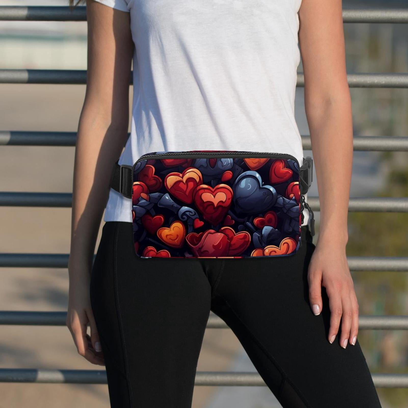 Love Running Belt Waist Bag Fanny Packs, Lightweight Adjustable with Extension Strap, Unisex
