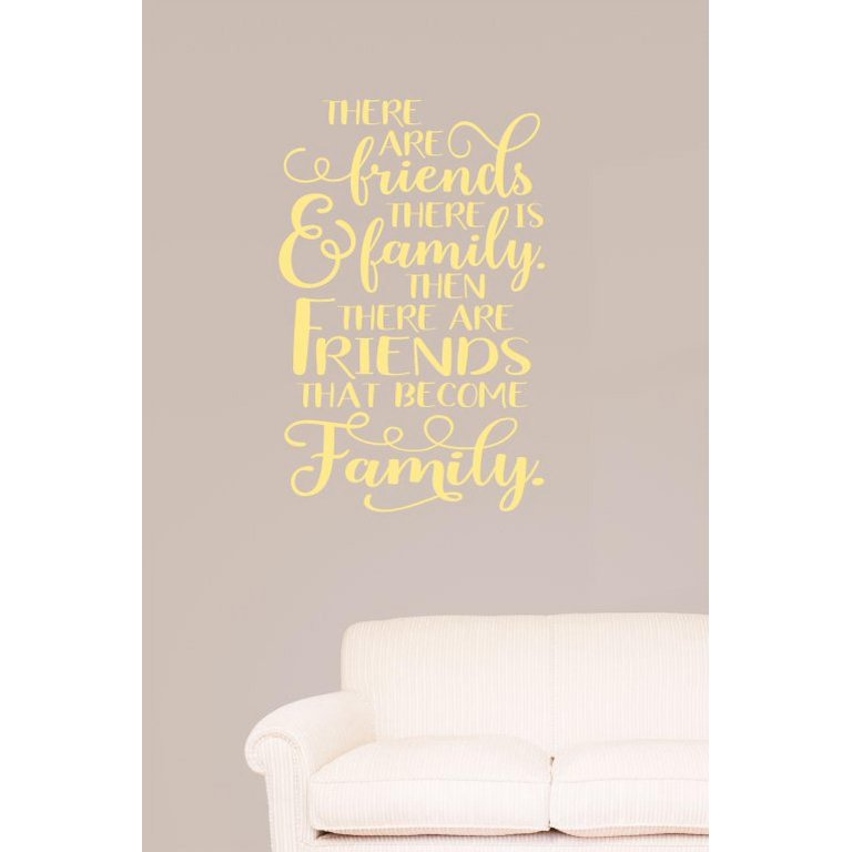 Friends Become Family Quotes Wall Decals Vinyl Lettering for Home