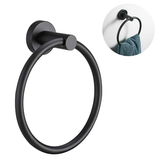 Anillo de toalla para baño 1 paquete, ganchos para toallero circular de baño de cocina, montaje en pared, almacenamiento resistente, acero inoxidable Ormromra 2035037-2