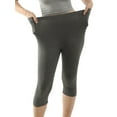 thumbnail image 2 of Fangasis Ladies Capri Leggings Oversized Cropped Pants Elastic Waist Sleepwear Women Breathable Pj Bottoms Comfy Gym Lounge Pant Dark Gray 3XL, 2 of 8