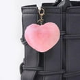 thumbnail image 5 of Elainilye Faux Fur Plush Heart Shape Keychain Pendant, Soft Fluffy Key Ring Book Bag Charm, Cute Bag Accessory for Backpacks, Purses, Luggage Decor, School Supplies, Daily Use, 5 of 6