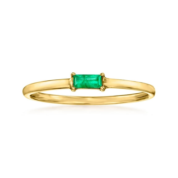 Pure Collection by Ross-Simons 0.10 Carat Emerald Ring in 14kt Yellow Gold, Women's, Adult