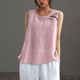 thumbnail image 1 of LVHAOGJOB Chemises en Coton et Lin pour Femmes Hauts Unis Manches Longues Décontractées T-Shirt Ample pour Dames Col Rond, 1 of 8
