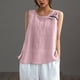 thumbnail image 1 of TaTaai Women's Sleeveless Cotton Linen Top, Soft Breathable, Loose Fit, Round Neck, Casual Spring Summer Daily Outings Multi-Color Gift, 1 of 8