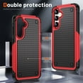 thumbnail image 2 of Armor Shockproof Case for Samsung Galaxy S25 Plus, [Military Grade Anti-Drop] Rugged Hybrid Hard PC+Soft Silicone Heavy-Duty Tough Durable Slim Fit Lightweight Protective Bumper Phone Case, Red, 2 of 7