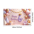 thumbnail image 3 of Yatrandify Glittery Cake Happy Birthday Banner Colorful Balloons Crown Happy Celebration Backdrop for Kids Birthday Party Photo Shoot Event, 3 of 6