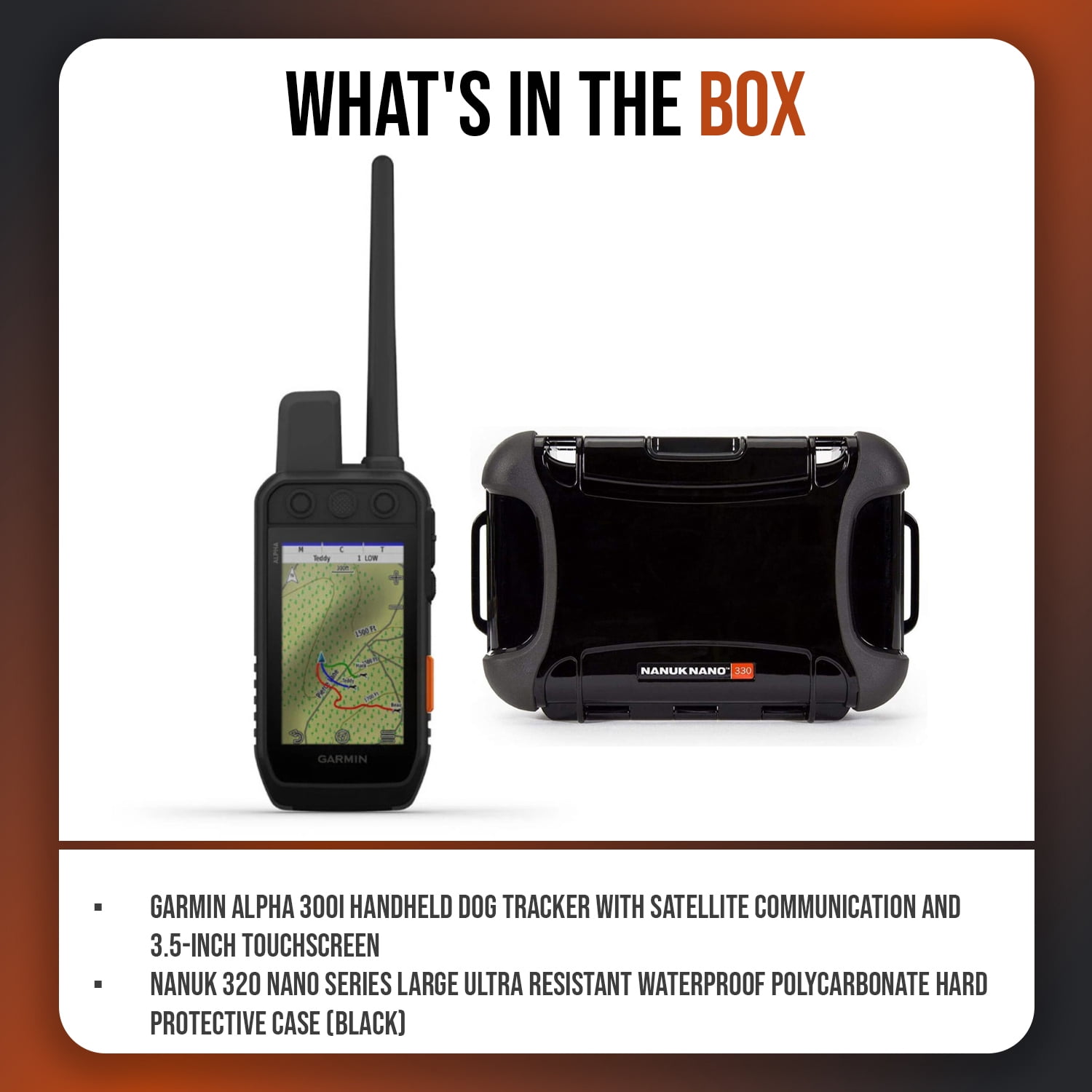 Garmin Alpha 300i GPS Dog Tracker Bundle with Satellite Communication and  Waterproof Hard Case (2 Items)