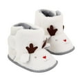 thumbnail image 1 of Newborn Infant Baby Girls Boys Warm Fleece Cartoon Winter Booties First Walkers Slippers Shoes,Christmas Reindeer,0-18M, 1 of 7