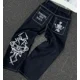 thumbnail image 1 of Pantalones vaqueros holgados de cintura baja con estampado de calaveras y bolsillos estilo Harajuku de High Street, pantalones anchos negros lavados con estilo hip hop Y2K para patinetas, 1 of 4