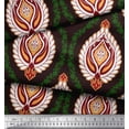 thumbnail image 3 of Soimoi Brown Modal Satin Fabric Floral Damask Decor Fabric Printed Yard 42 Inch Wide, 3 of 3