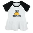 thumbnail image 1 of Taco Bout Cute Novelty Dresses For Baby, Newborn Babies Skirts, Infant Princess Dress, 0-24M Kids Graphic Clothes (Black Raglan Dresses, 6-12 Months), 1 of 4