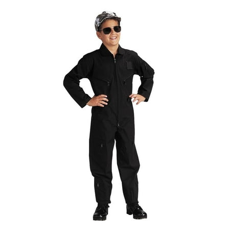 Junior G.I. Air Force Type Flightsuit, Pilot Costume, Black