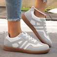 thumbnail image 3 of Rokment Womens Fashion Sneakers 2026 Spring Fall Stylish Leather Suede Patchwork Color Block Casual Walking Flat Tennis Shoes Grey Size 9.5, 3 of 7