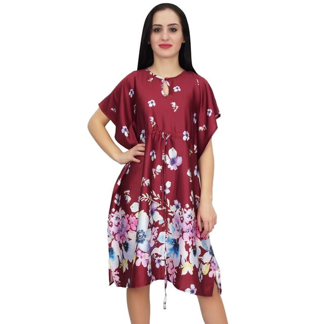Bimba Kimono Satin Floral à Cordon pour Femmes Kaftan-26