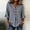 Gray, variant on Qulqfy Blouses for Women Casual 3/4 Sleeve Striped Fall Black Ruffle Button Up Dressy Henley V-Neck Womens Tops L