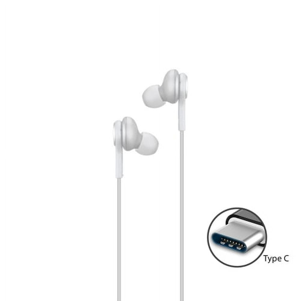 AKG TYPE-C Earphones for Google Pixel 5 Phone - OEM Headphones USB-C Earbuds w Mic Headset White Handsfree Earpieces G6G Compatible With Google Pixel 5