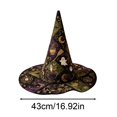 thumbnail image 3 of Novelty Quilted Witch Hat, Halloween Festival Accessory For Party Cosplay, 3 of 6