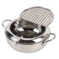 thumbnail image 1 of Deep Fryer Pot, Stainless Steel Fryer Pot, Stainless Steel Tempura Frying Pot with Lid,  and Oil Drip Drainer Rack, Kitchen Frying Pot for French Fries, Chicken, 1 of 7