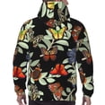 thumbnail image 7 of Pofeuu Multicolored Butterflies Print Mens Casual Hooded Collar Drawstring Hoodies Pullover Sweatshirts Casual Long Sleeve Shirts-XX-Large, 7 of 7