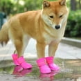 thumbnail image 4 of 4Pcs Pet WaterProof Rainshoe Anti-slip Rubber Boot For Small Medium Large Dogs Cats Outdoor Shoe Dog Ankle Boots Pet Accessories green L, 4 of 6