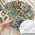 thumbnail image 4 of Twin Sze Fitted Sheet Set - Green Orange Beige Boho 2 Piece Bedding Sets 16" Deep Pocket Fitted Sheet with 1 Pillowcase, Retro Ethnic Tribal Abstract Art Brushed Microfiber Hotel Luxury Bed Sheets, 4 of 9