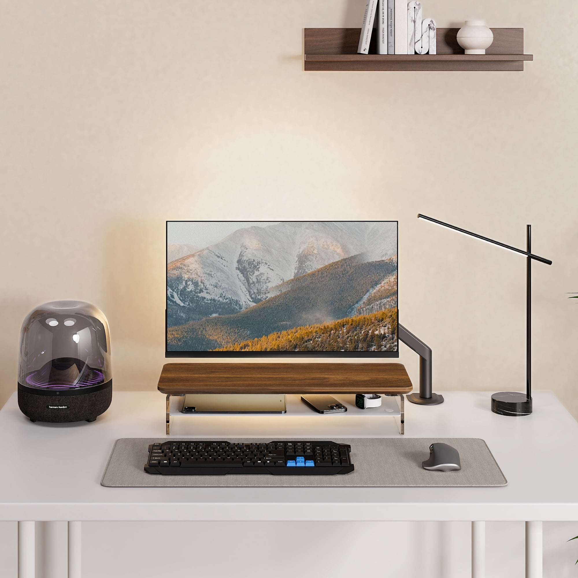 Fenge Acrylic Monitor Stand Riser, 23.6 Inches Acrylic Clear Monitor Stand