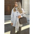 thumbnail image 4 of Chaquetas de lana con cuello de bufanda para mujer, abrigo elegante de manga larga con una sola botonadura, ropa de calle de otoño e invierno, 4 of 5