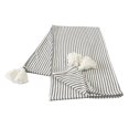 thumbnail image 6 of Woven Paths Black/Ivory Striped Lightweight Cotton Throw Blanket, 50" x 60", 6 of 8