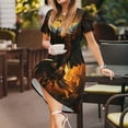 thumbnail image 3 of Easygdp Cool Black Eagle para Vestido Transpirable de Mujer, Vestido Suelto de Manga Corta con Pliegues y Bolsillos para el Verano, 3 of 6