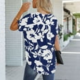thumbnail image 3 of Pompotops Chemisier en Chiffon à Manches Courtes Imprimé Mode Décontractée Sexy d'Été pour Femmes, 3 of 5