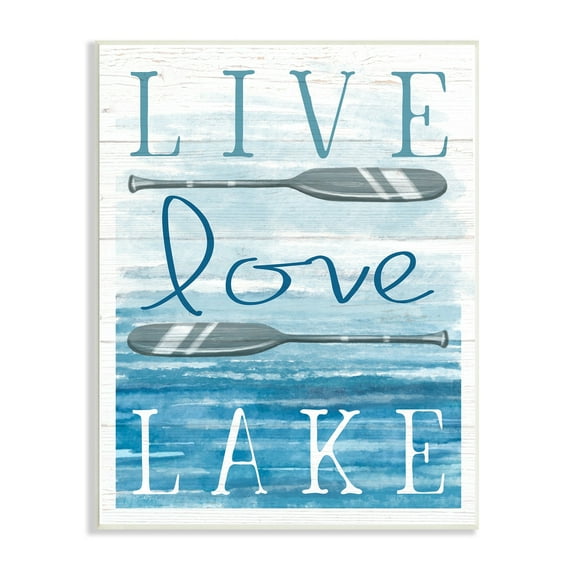 Stupell Industries Live Love Lake Quote Ores Water Motif Graphic Art Unframed Art Print Wall Art, Design by Elizabeth Tyndall