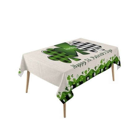 St. Patrick s Day Table Cloth Green and Black Checkered Lucky Waterproof Tablecloth for Rectangle Tables Reusable Washable Fabric Table Cover for Restaurant Kitchen Dining Tables 54 x108 St. Patrick s Day Table Cloth Green and Black Checkered Lucky Waterproof Tablecloth for Rectangle Tables Reusable Washable Fabric Table Cover for Restaurant Kitchen Dining Tables 54 x108