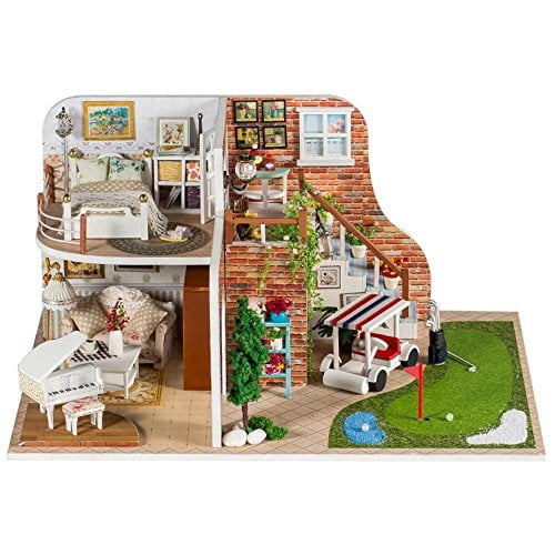 Flever Dollhouse Miniature DIY House Kit Creative Room with Furniture for