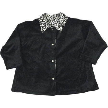 - Mulberribush Girls Long Sleeve Velour Swing Button Down Jacket Cardigan Shirt, 26974 Black/White / 5