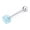 Aqua, variant on 14G Barbell Tongue Ring with UV Acrylic Dice Bead Surgical Steel Piercing Jewelry for Women Sold Each