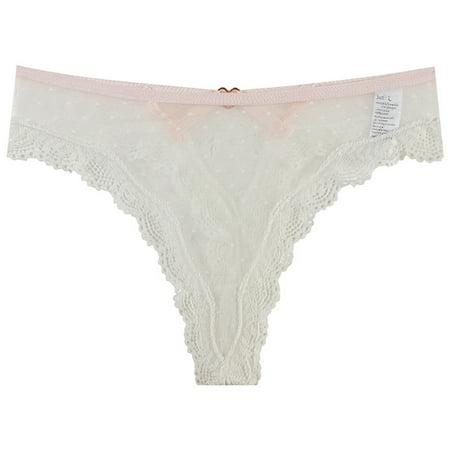 Panties for Women High Waisted Triangle Lace Hollow Out Underwear Microfiber Decent Coverage: Panties
