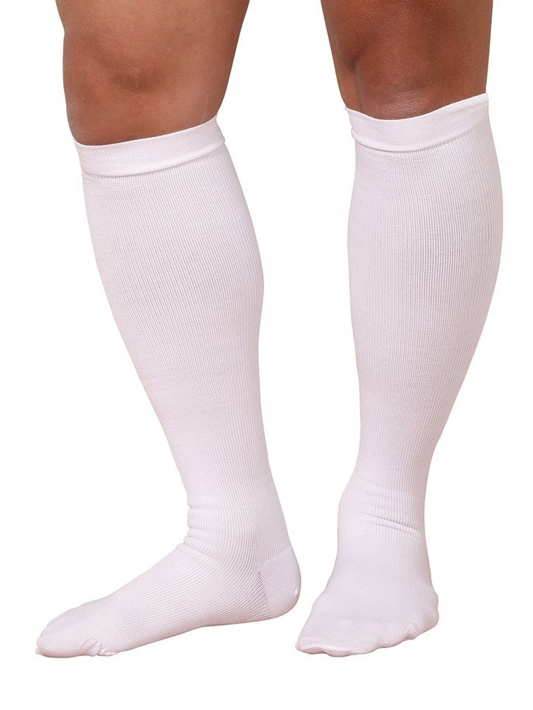 Men's Firm Compression Support Brown Dress Socks White Medium, Get relief from tired achy