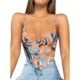 thumbnail image 2 of Franhais Women Shirt, Sleeveless V Neck Patchwork Party Casual Print Crop Tops Elastic Short Vest, 2 of 5