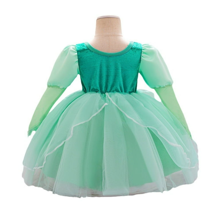Baby Girls Ariel Costume w/Headband Dress Female Long Sleeve Cosplay  Outfits Toddler 6-9M - Walmart.com
